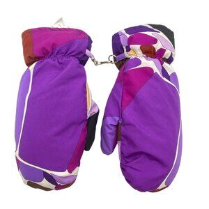 Emilio Pucci Purple Patterned Mittens